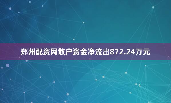 郑州配资网散户资金净流出872.24万元