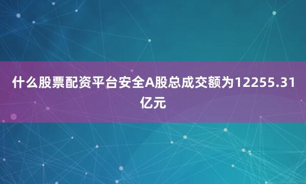 什么股票配资平台安全A股总成交额为12255.31亿元