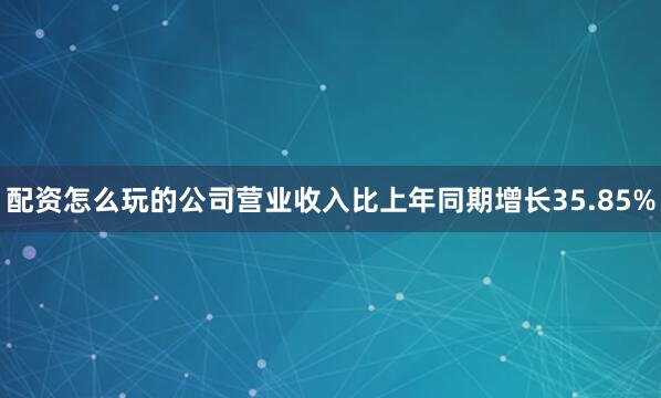 配资怎么玩的公司营业收入比上年同期增长35.85%