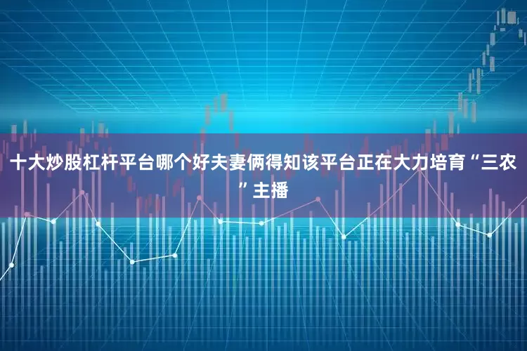 十大炒股杠杆平台哪个好夫妻俩得知该平台正在大力培育“三农”主播